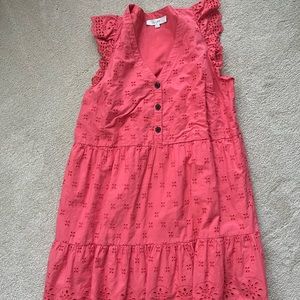 Coral Eyelet Dress LOFT